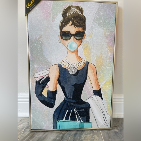 Oliver Gal Other - BUBBLE GUM JEWELRY Audrey Hepburn Framed canvas